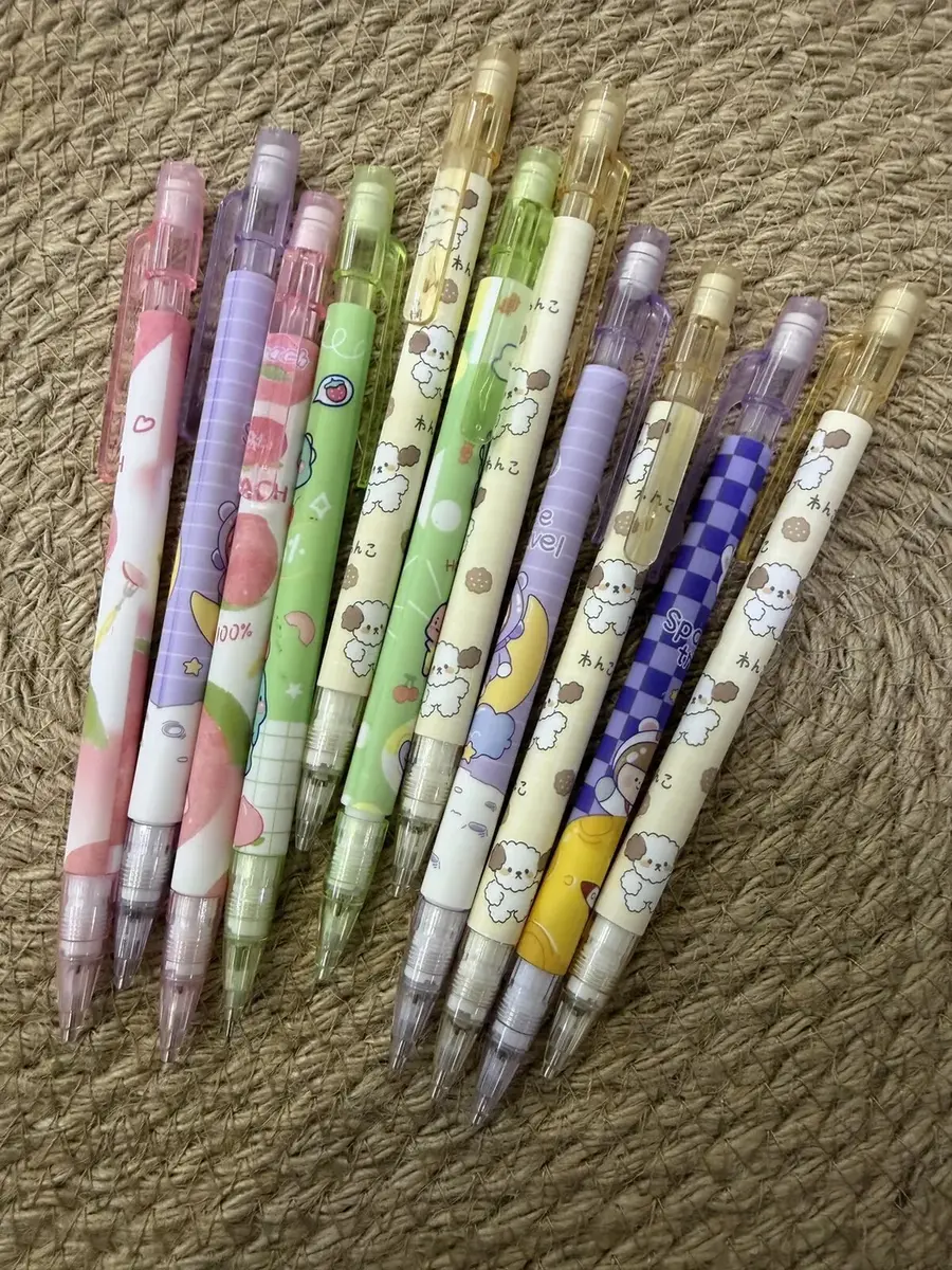 Assorted patterned pencils.